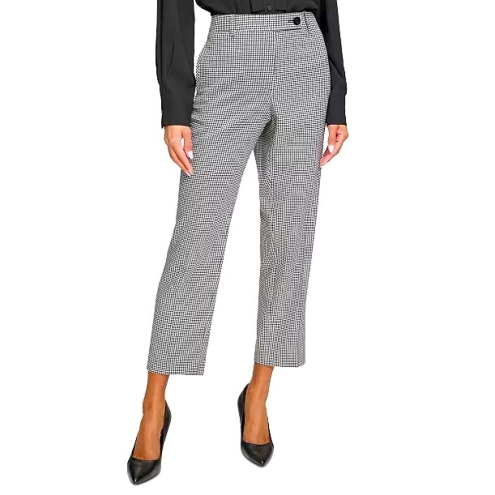 Karl Lagerfeld - NWT Black And White Gingham Straight Leg Zip Up Pant Size 14